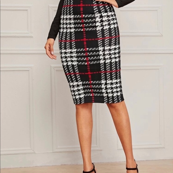 Plaid Pencil Skirt - Picture 2 of 6